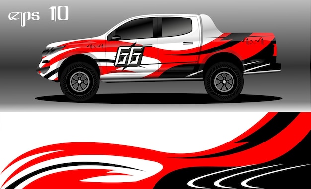 diseño de fondo abstracto para envoltura de camión de camión 4x4, rally, furgoneta, todoterreno y otros coches