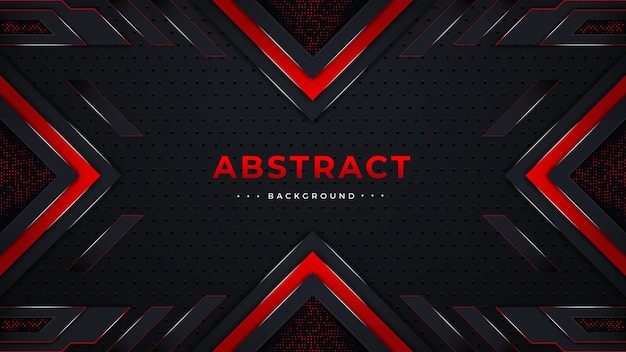 Diseño de fondo abstracto con forma de color rojo y negro o efectos de luz