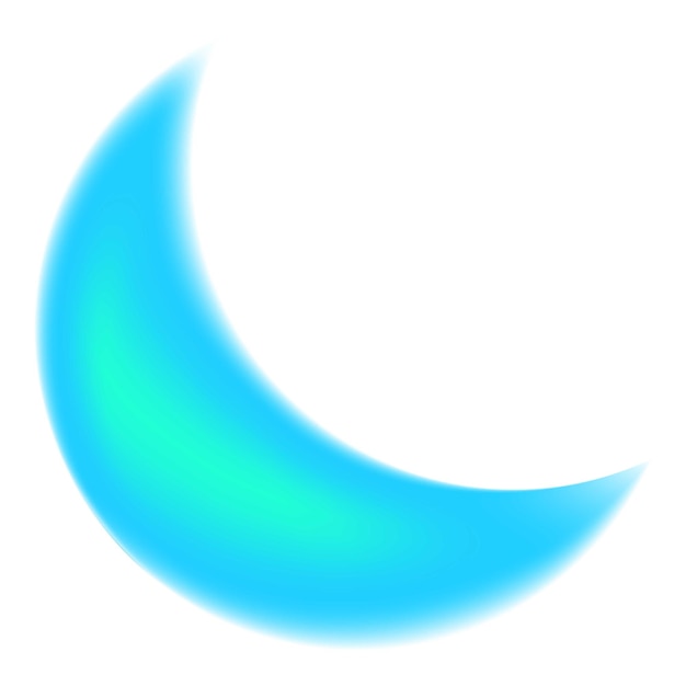 Diseño de fondo abstracto en forma de luna creciente azul brillante