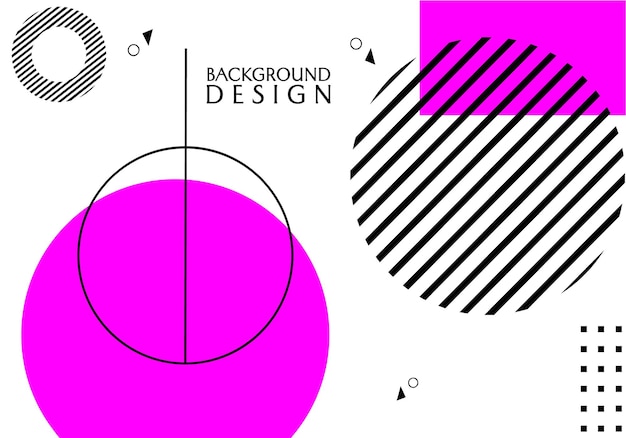 diseño de fondo abstracto geométrico de color rosa blanco con elementos de forma de círculo y línea