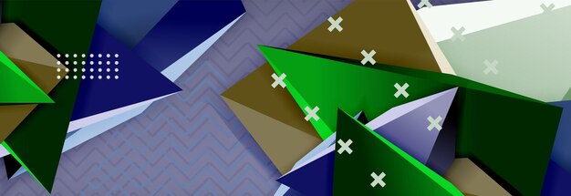 Diseño de fondo abstracto mínimo de vector triangular en 3D