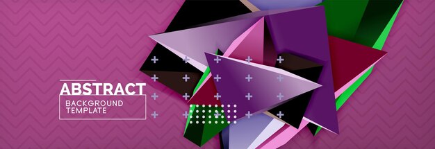 Diseño de fondo abstracto mínimo de vector triangular en 3D