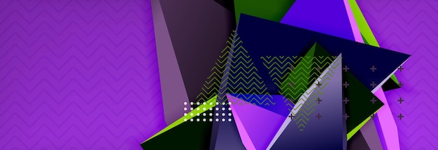 Diseño de fondo abstracto mínimo de vector triangular en 3D