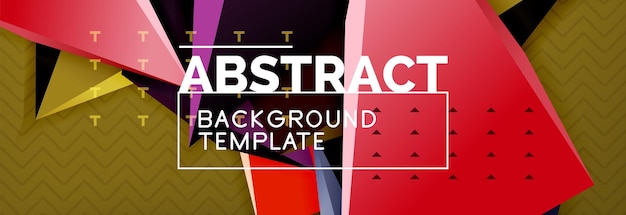 Diseño de fondo abstracto mínimo de vector triangular en 3D