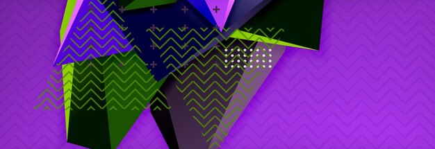 Diseño de fondo abstracto mínimo de vector triangular en 3D
