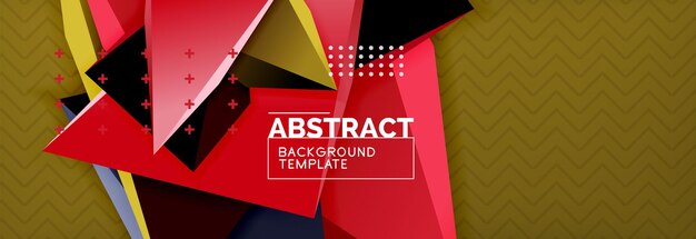 Diseño de fondo abstracto mínimo de vector triangular en 3D