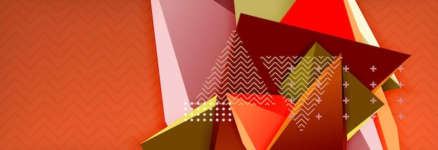 Diseño de fondo abstracto mínimo de vector triangular en 3D