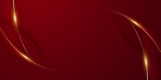 Diseño de fondo abstracto moderno elementos geométricos rojos y dorados ilustración vectorial