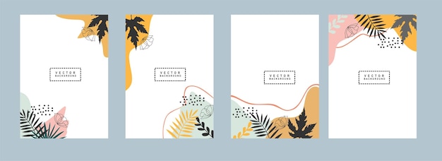 diseño de fondo abstracto para la publicación de noticias en redes sociales. Conjunto vectorial de creatividad abstracta