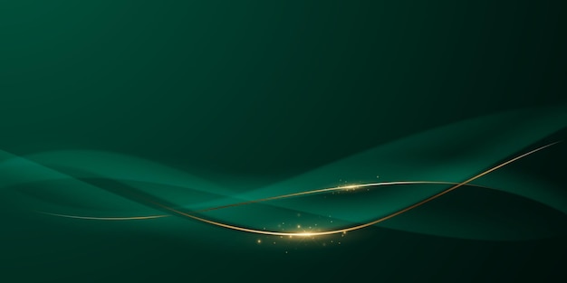 Diseño de fondo abstracto verde con elegantes elementos dorados ilustración vectorial
