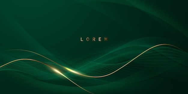 Diseño de fondo abstracto verde con elegantes elementos dorados ilustración vectorial
