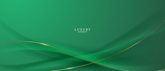 Diseño de fondo abstracto verde con elegantes elementos dorados ilustración vectorial