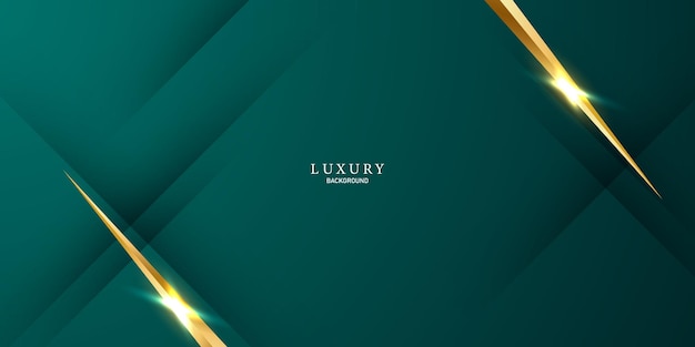 Diseño de fondo abstracto verde con elegantes elementos dorados ilustración vectorial