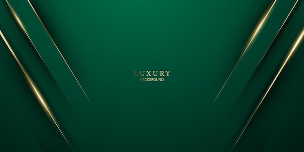 Diseño de fondo abstracto verde con elegantes elementos dorados ilustración vectorial