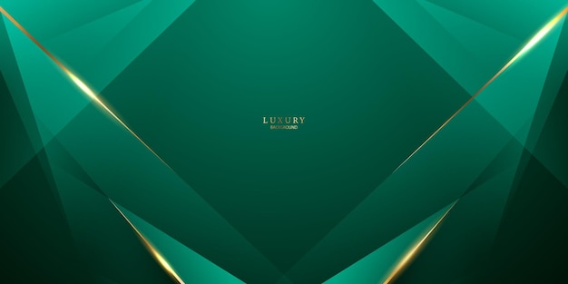 Diseño de fondo abstracto verde con elegantes elementos dorados ilustración vectorial