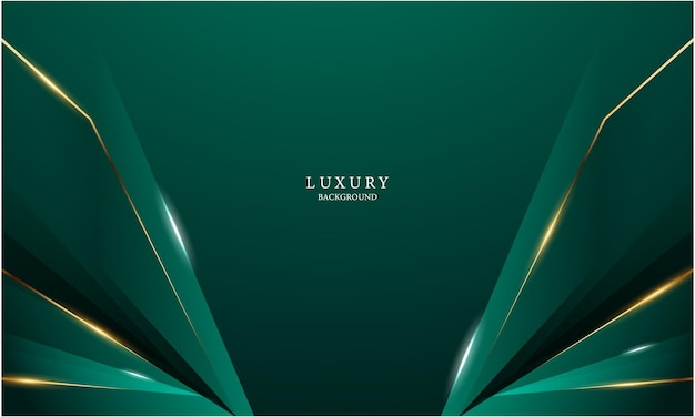 Diseño de fondo abstracto verde con elegantes elementos dorados ilustración vectorial