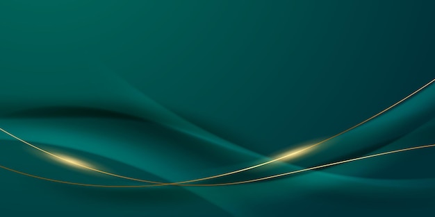 Diseño de fondo abstracto verde con elegantes elementos dorados ilustración vectorial