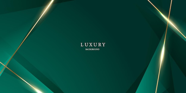 Diseño de fondo abstracto verde con elegantes elementos dorados ilustración vectorial