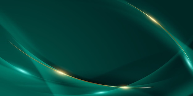 Diseño de fondo abstracto verde con elegantes elementos dorados ilustración vectorial