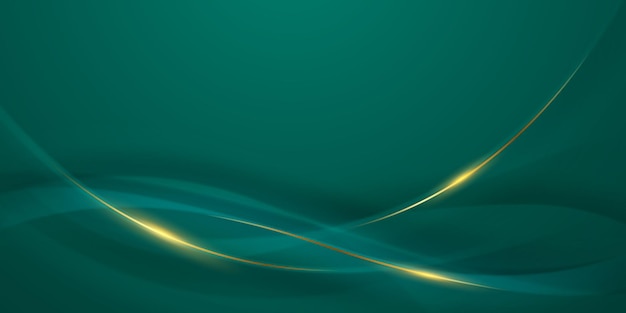 Diseño de fondo abstracto verde con elegantes elementos dorados ilustración vectorial