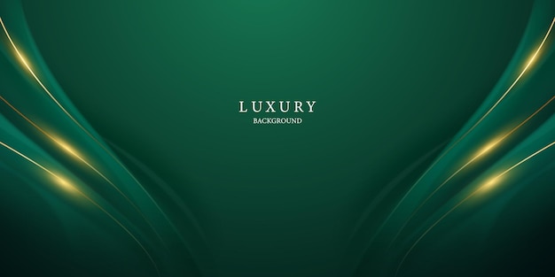 Diseño de fondo abstracto verde con elegantes elementos dorados ilustración vectorial