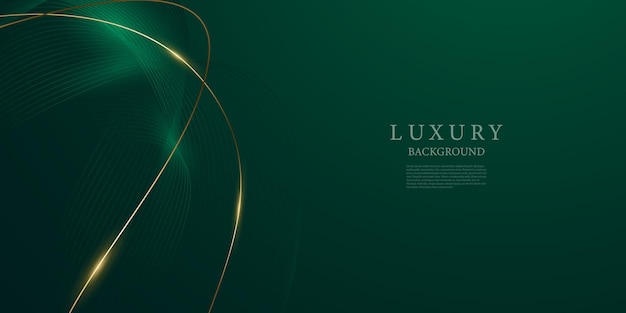 Diseño de fondo abstracto verde con elegantes elementos dorados ilustración vectorial