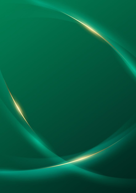 Diseño de fondo abstracto verde con elegantes elementos dorados ilustración vectorial