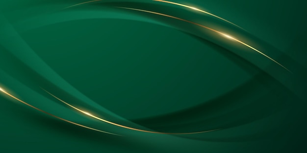 Diseño de fondo abstracto verde con elegantes elementos dorados ilustración vectorial