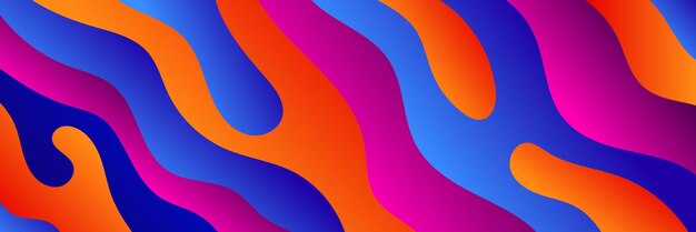 diseño de fondo ancho de patrón de onda colorido