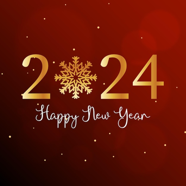 Diseño de fondo para el año nuevo de 2024 banner poster tarjeta de felicitaciones ilustración vectorial happy new