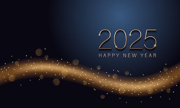 Diseño de fondo para el Año Nuevo 2025 Tarjeta de felicitaciones Banner Cartel Ilustración vectorial
