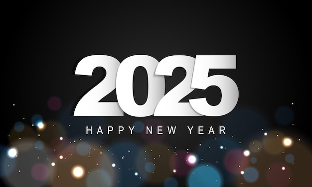 Diseño de fondo para el Año Nuevo 2025 Tarjeta de felicitaciones Banner Cartel Ilustración vectorial