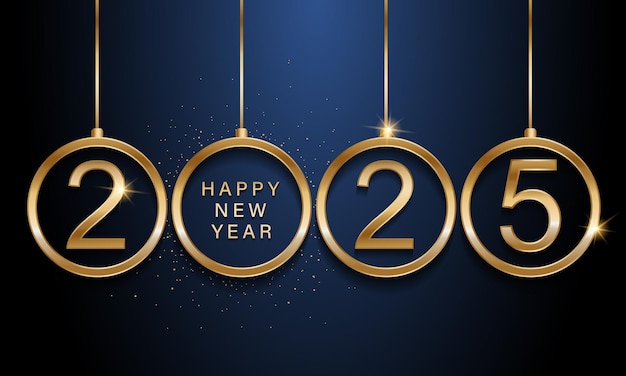 Diseño de fondo para el Año Nuevo 2025 Tarjeta de felicitaciones Banner Cartel Ilustración vectorial