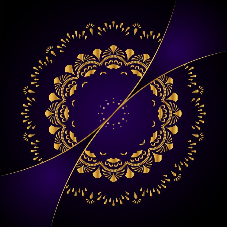 Diseño de fondo de arte de mandala de lujo listo para imprimir con color dorado
