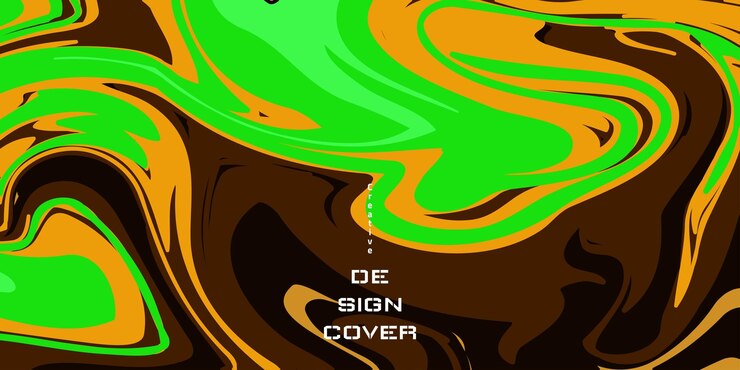 Vector diseño de fondo de arte de onda abstracto color verde y marrón