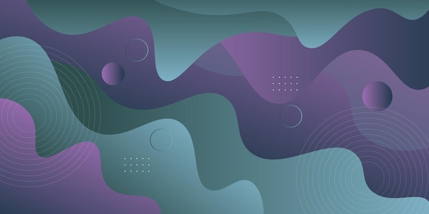 Diseño de fondo de arte de ondas 3D abstracto con combinación de colores púrpura oscuro y verde para el diseño
