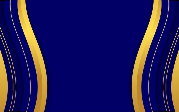 diseño de fondo azul oscuro con decoración de rayas doradas y espacio vacío para texto tema de lujo