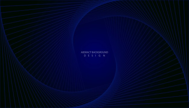 Diseño de fondo azul oscuro de línea abstracta.
