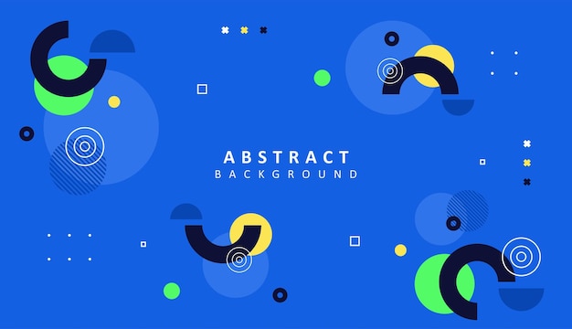 Diseño de fondo azul con vector de formas geométricas coloridas