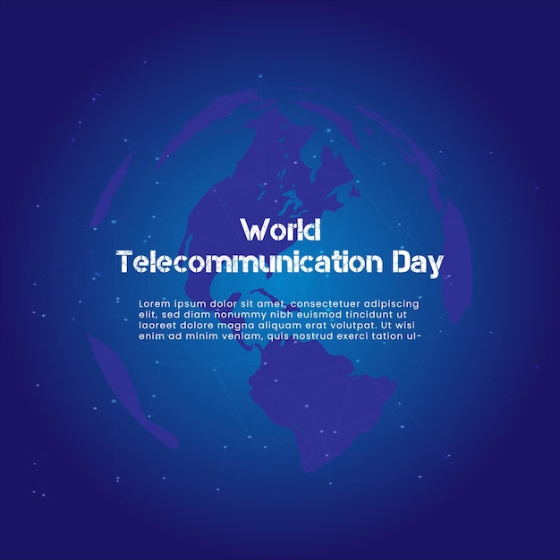 Diseño de fondo de banner de cartel de redes sociales del día mundial de las telecomunicaciones