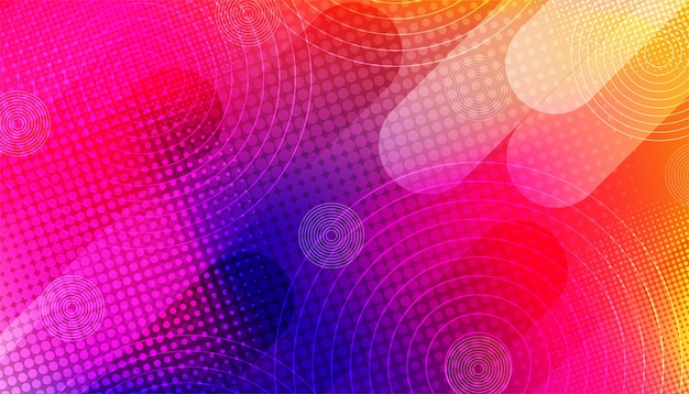 Diseño de fondo de banner degradado abstracto con efecto de textura de semitonos y colores rosa azul naranja