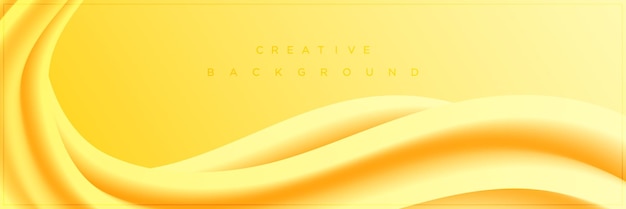 Diseño de fondo de banner fluido amarillo abstracto moderno