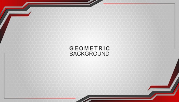 Diseño de fondo de banner de fondo de estilo geométrico futurista de colores rojo blanco y negro
