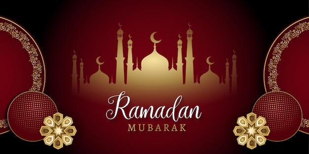 Diseño de fondo de banner de redes sociales islámicas de Ramadán Kareem