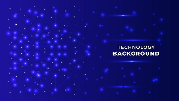 Diseño de fondo de banner de tecnología digital moderna azul