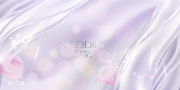 Diseño de fondo de boda de lujo vectorial