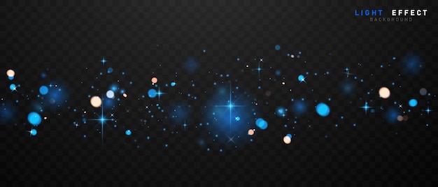Diseño de fondo de Bokeh azul elegante para la ilustración de Vector de banner de celebración festiva