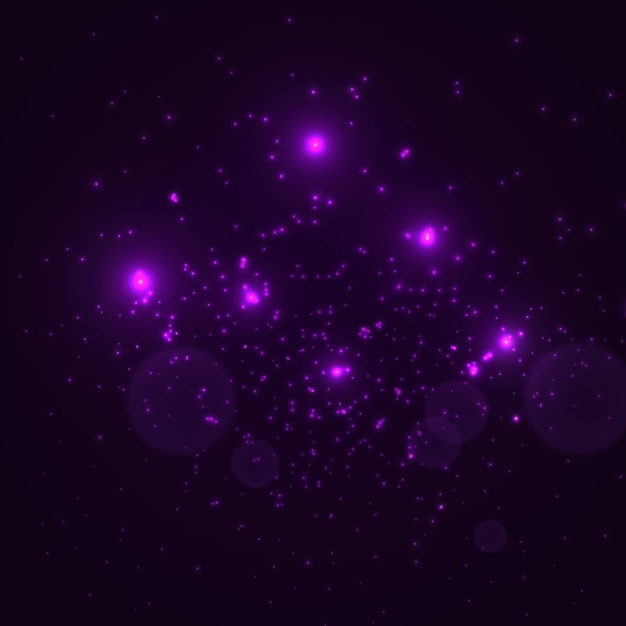 Diseño de fondo bokeh brillante de color púrpura chispeante vectorial