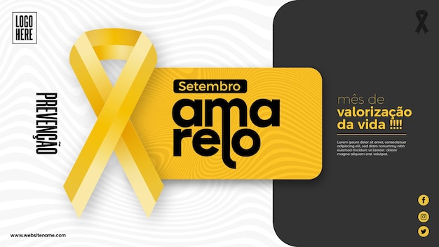 Diseño de fondo de campaña social para setembro amarelo