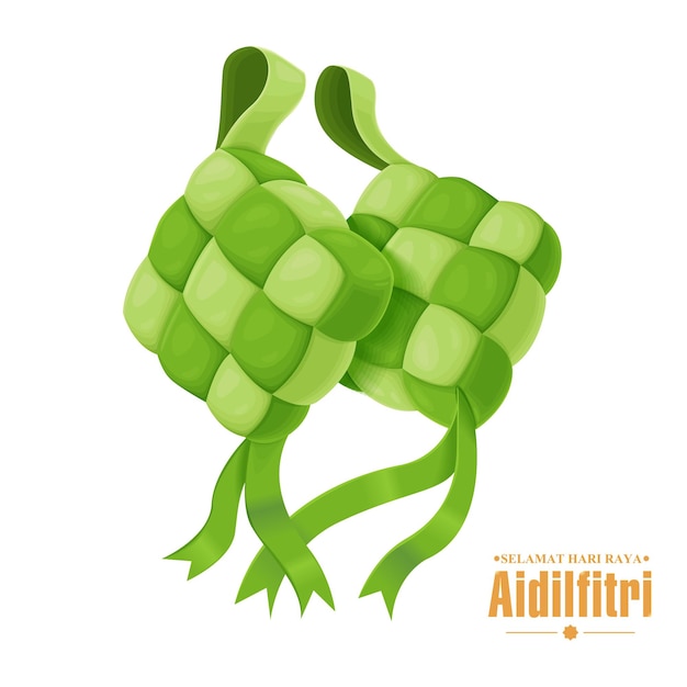 Diseño de fondo del cartel del festival islámico con ketupat para Hari Raya Aidilfitri Ramadan Kareem Ha